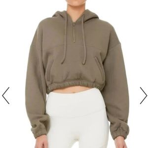 Alo Yoga Women's Green Stadium Quarter Zip